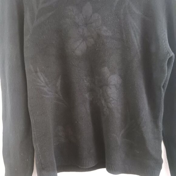 Vivi black cowl neck floral print viscose sweater size M - Picture 4 of 7
